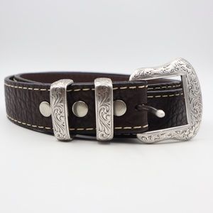 Vintage bison leather belt (western)